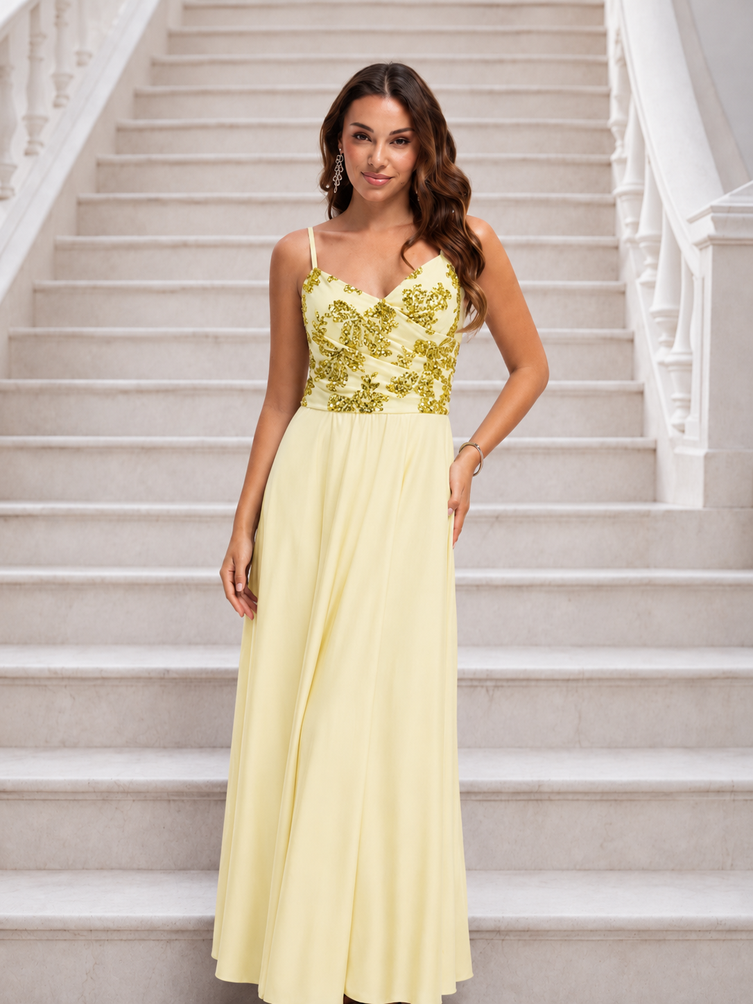 Vestido largo Belha Amarillo