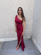 Vestido largo Amaia burdeos