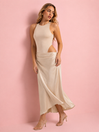 Vestido largo Aroa Beige