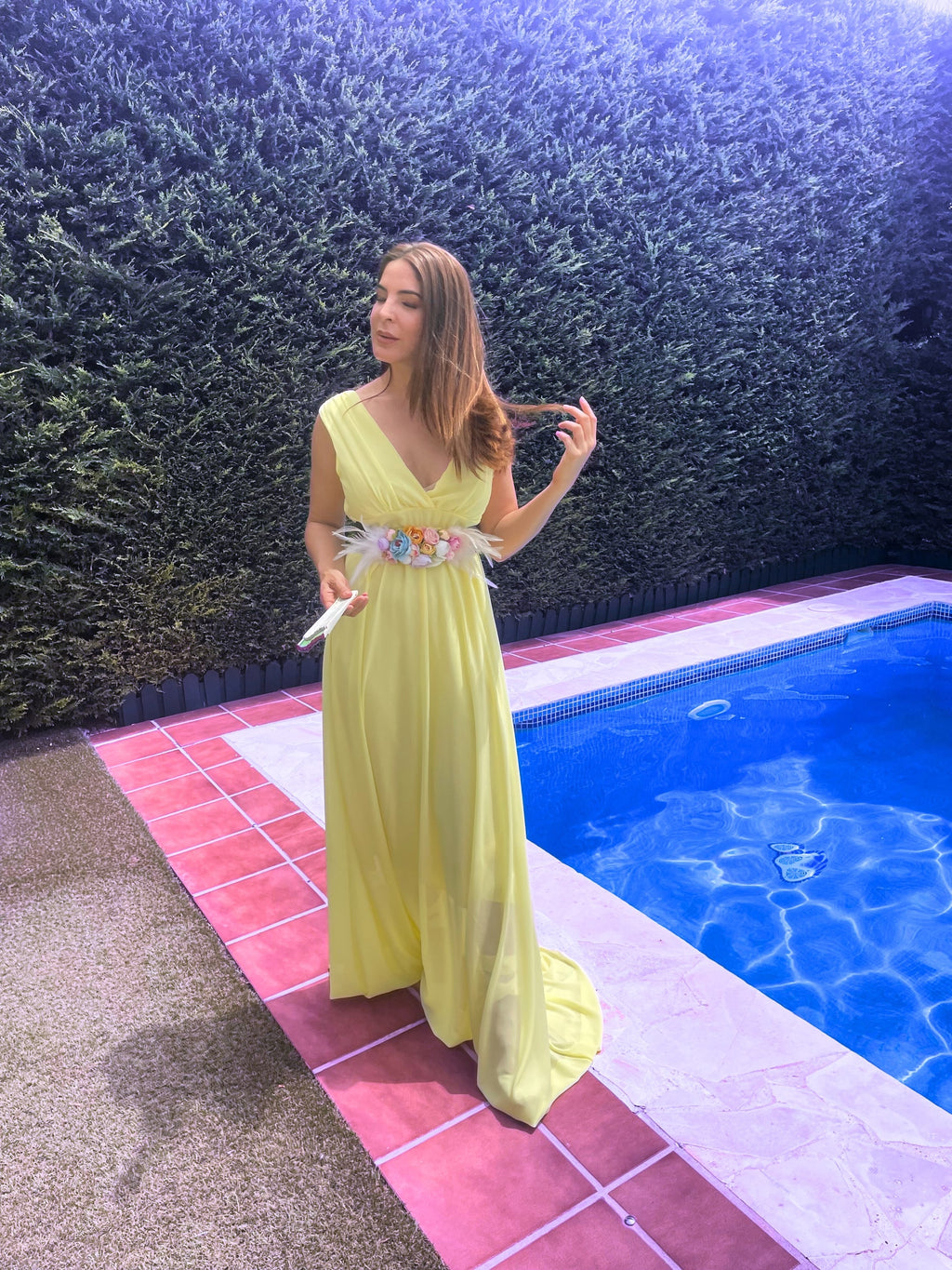 Vestido Rose amarillo limón y cereza image 1