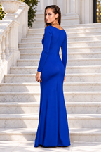 Vestido largo Adelaide manga larga Azulón