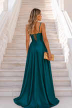 Vestido largo Ginebra petróleo