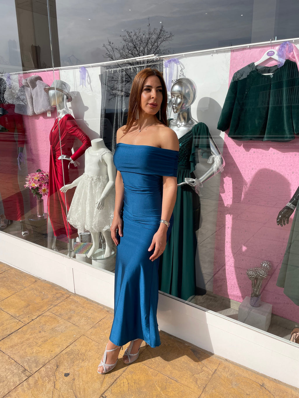 Vestido largo Alaia petróleo  image 2