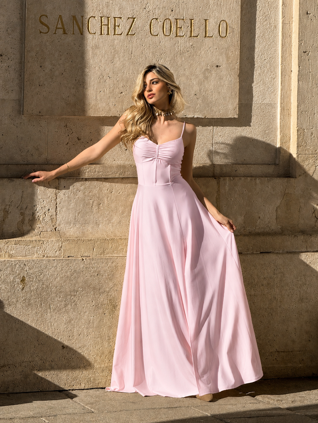 Vestido largo Venecia Rosa