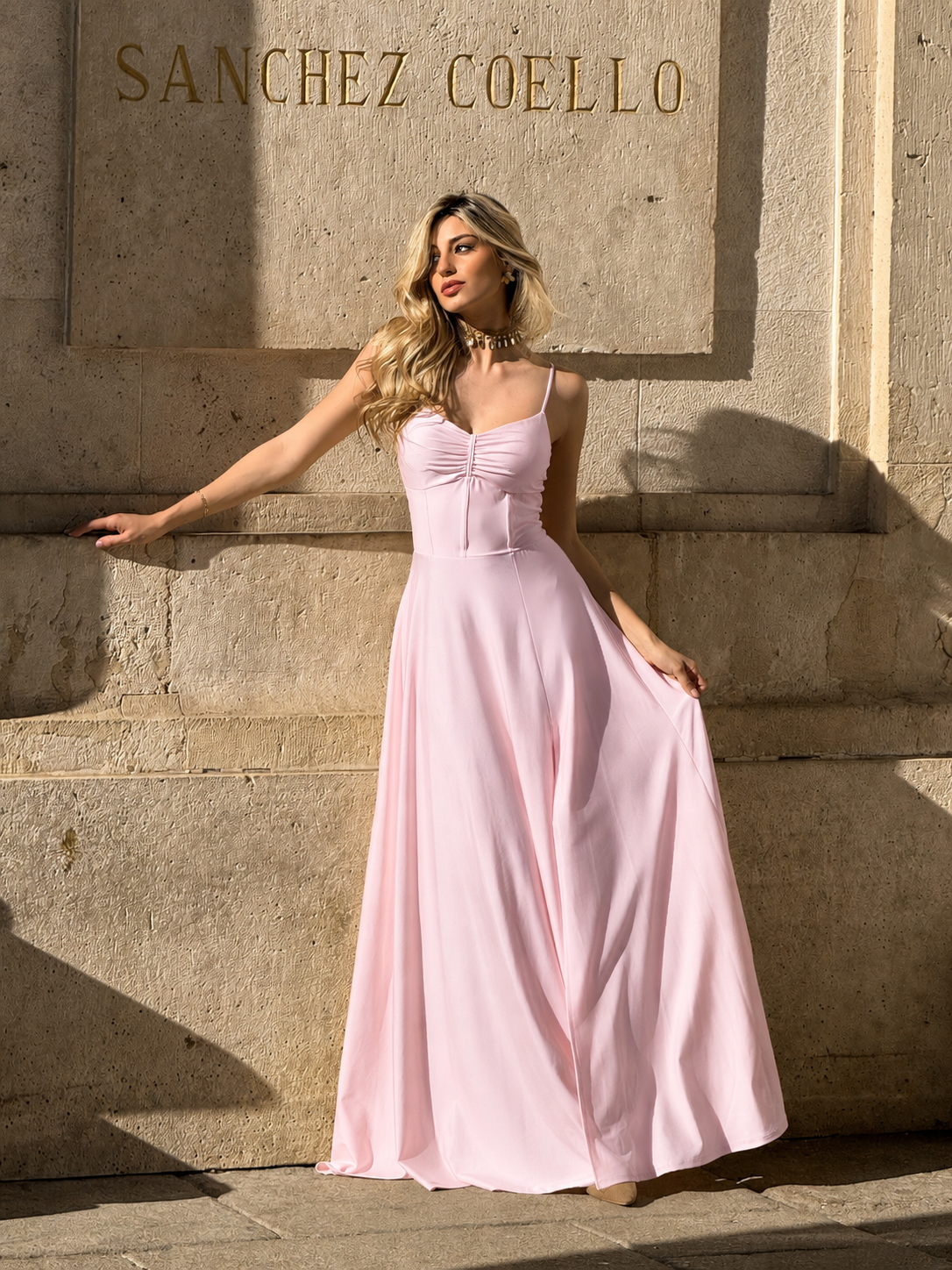Vestido largo Venecia Rosa
