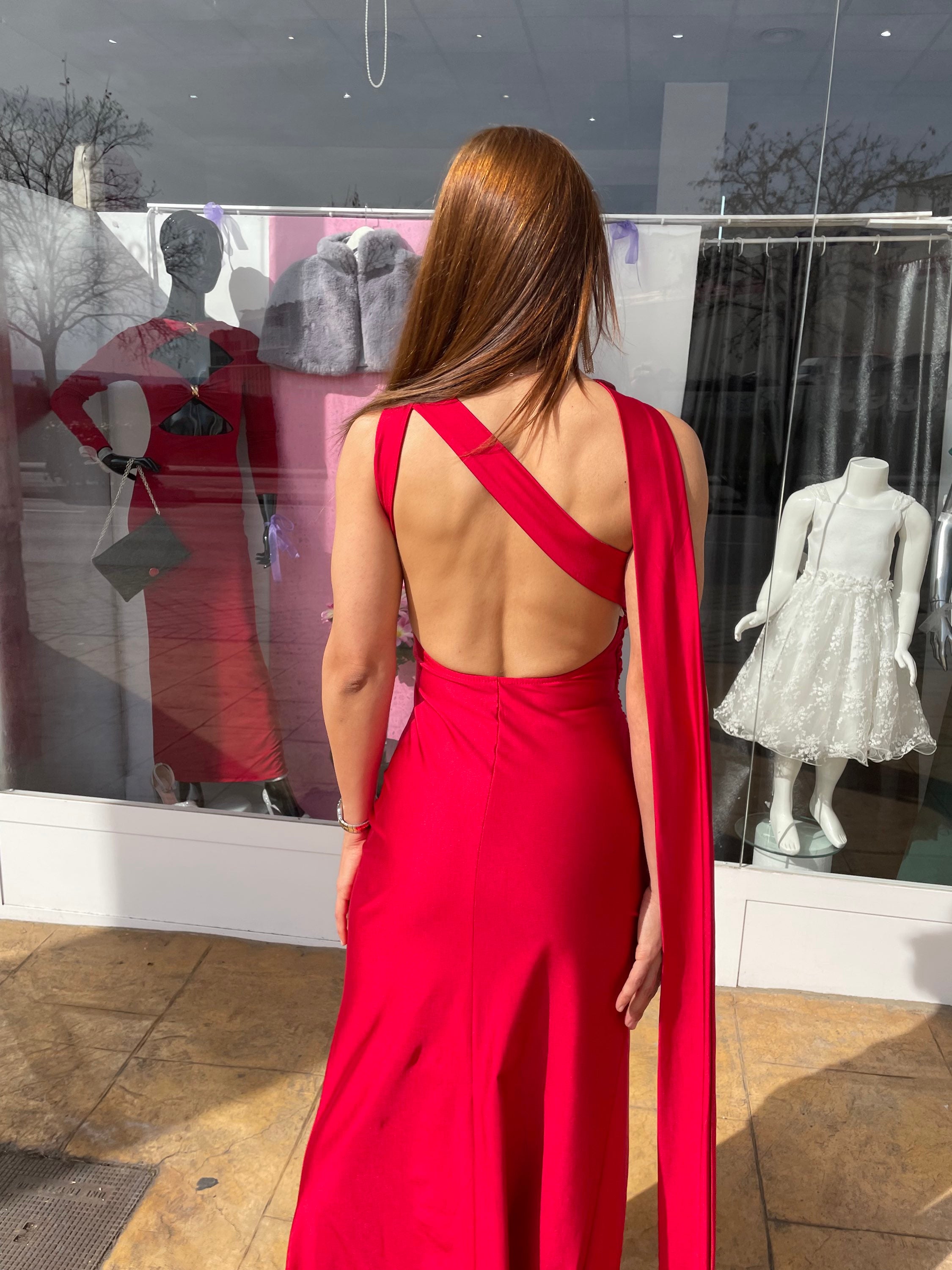 Vestido largo Denia rojo image 9