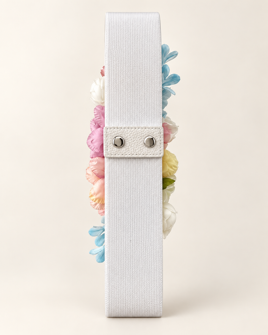 Cinturón elástico flores Blanco
