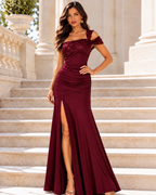 Vestido largo Fiama Burdeos