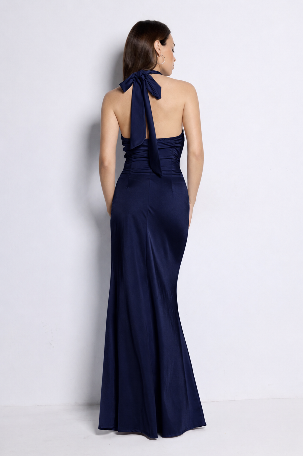 Vestido largo Kareins licra marino