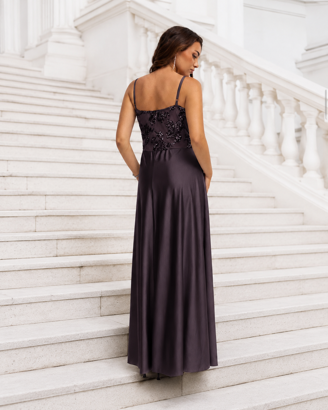 Vestido largo Belha chocolate
