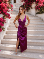 Vestido largo Jay cereza