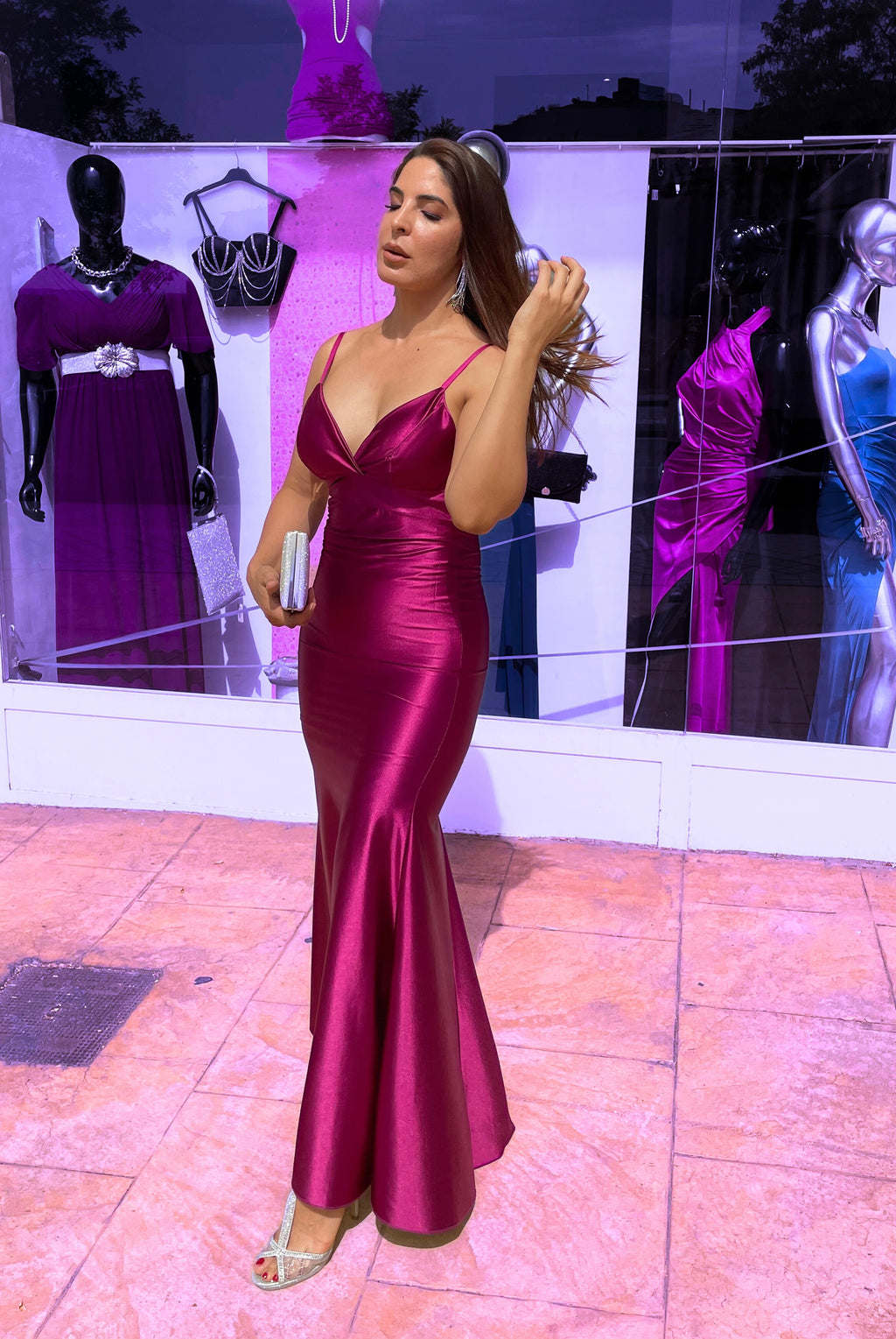 Vestido largo Khloé Rosa oro image 7