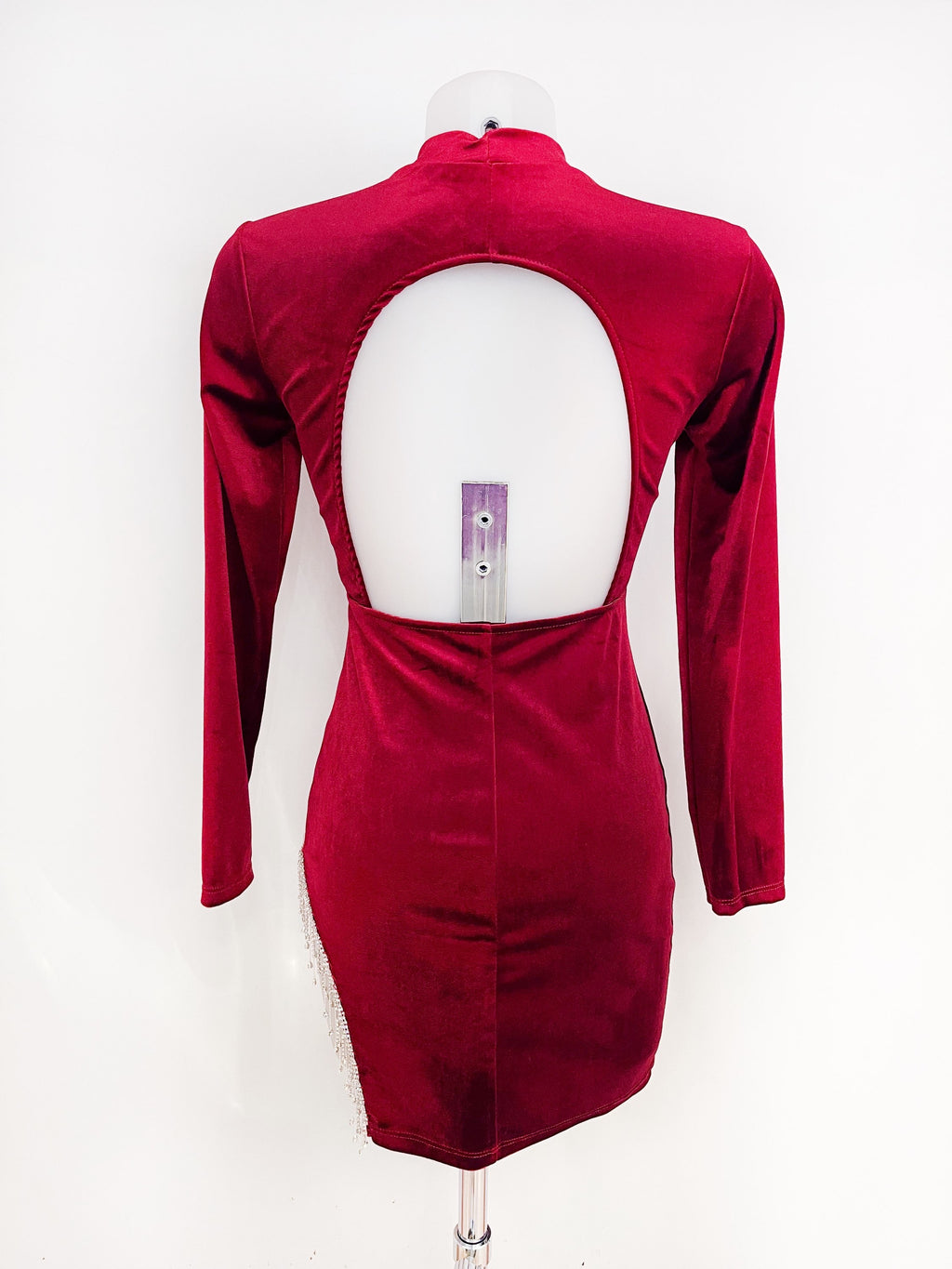 Vestido corto terciopelo colgantes image 4