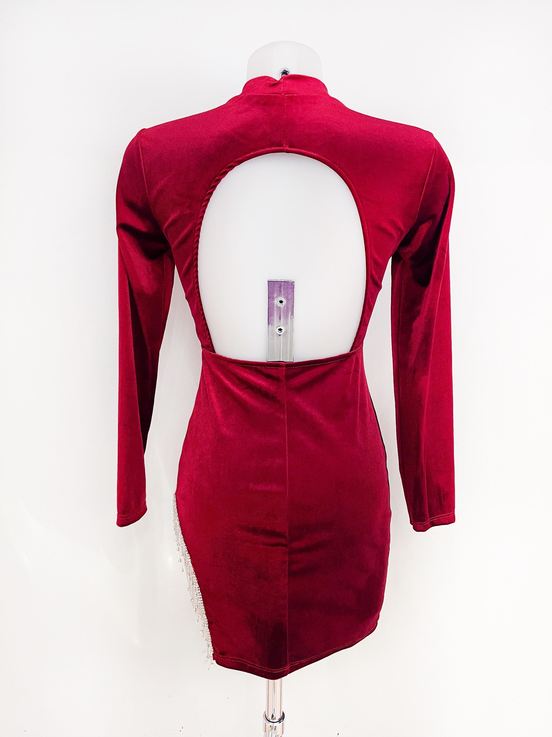 Vestido corto terciopelo colgantes image 4