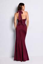 Vestido largo Kareins licra burdeos