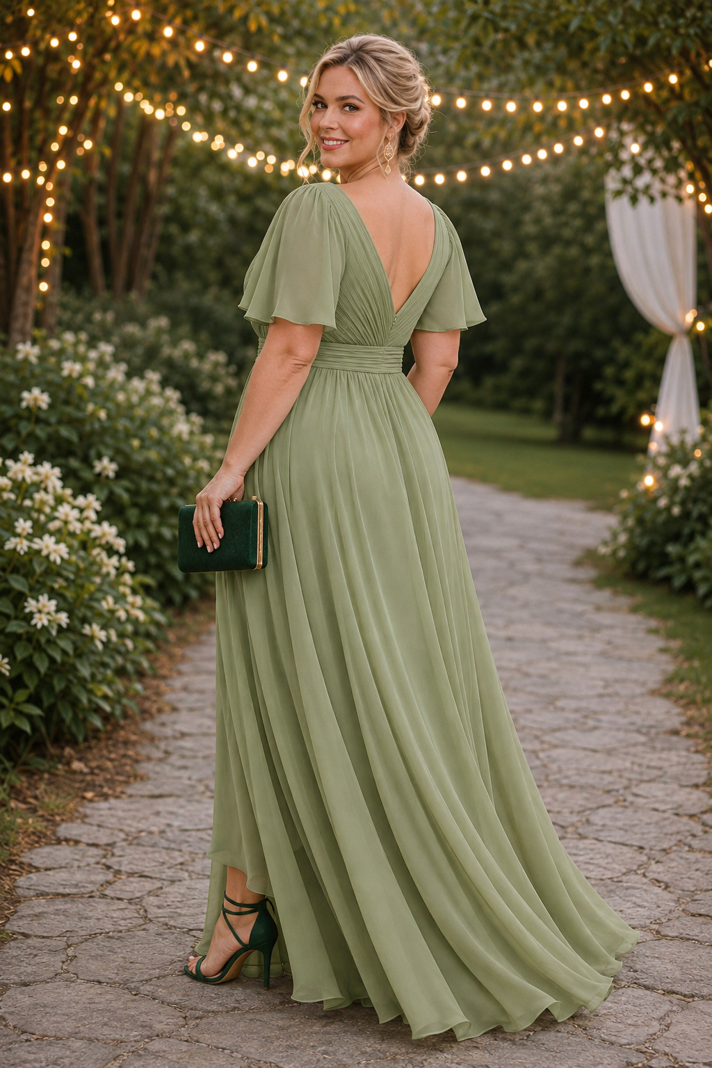 Vestido largo Diana TG oliva
