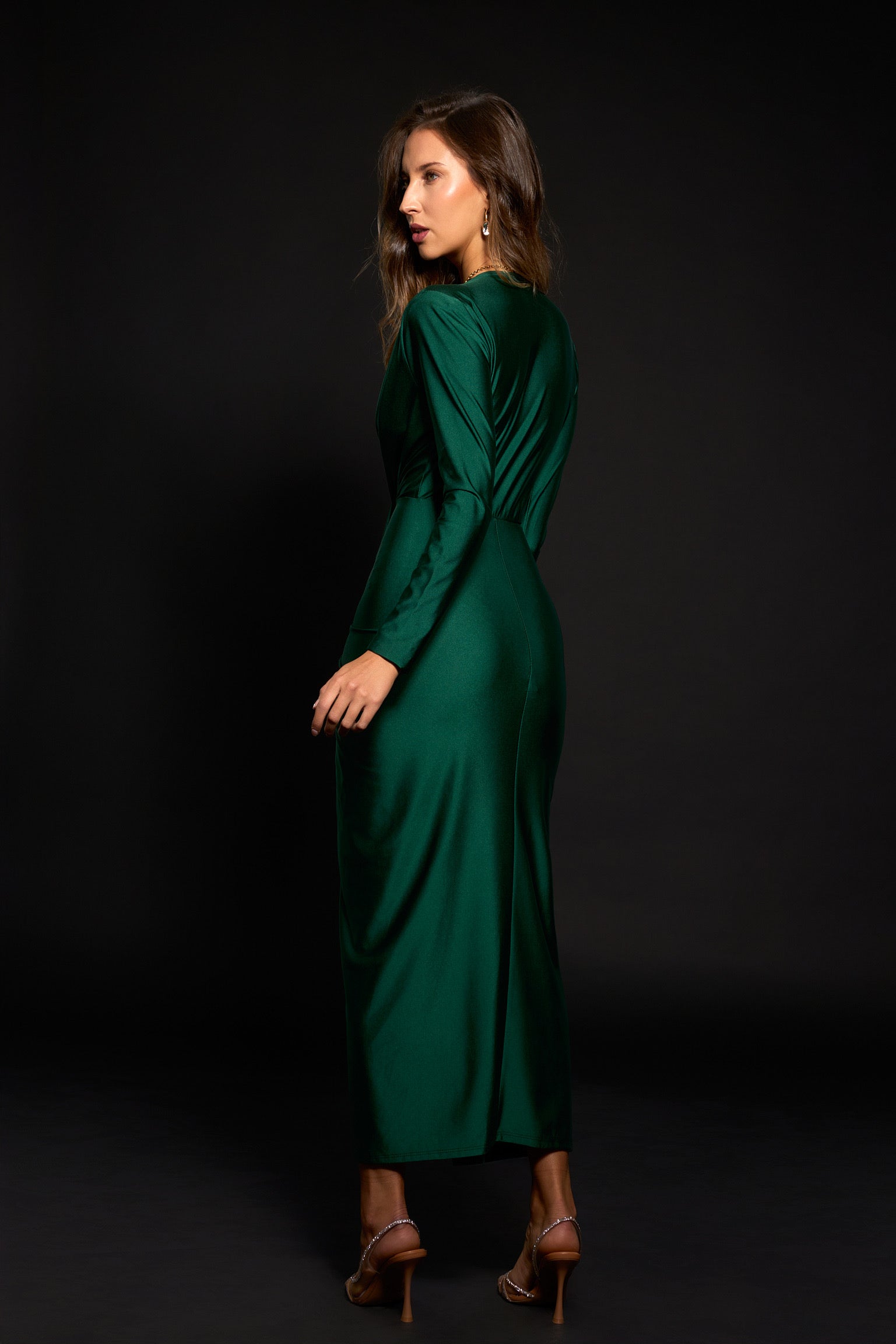Vestido largo Alexandra manga botella