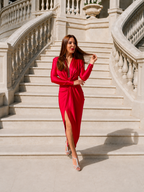 Vestido largo Alexandra manga Rojo