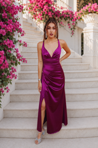 Vestido largo Jay cereza