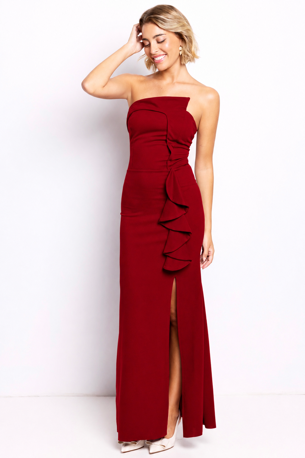 Vestido largo Margot Burdeos