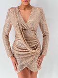 Vestido corto lentejuelas Oro image 0