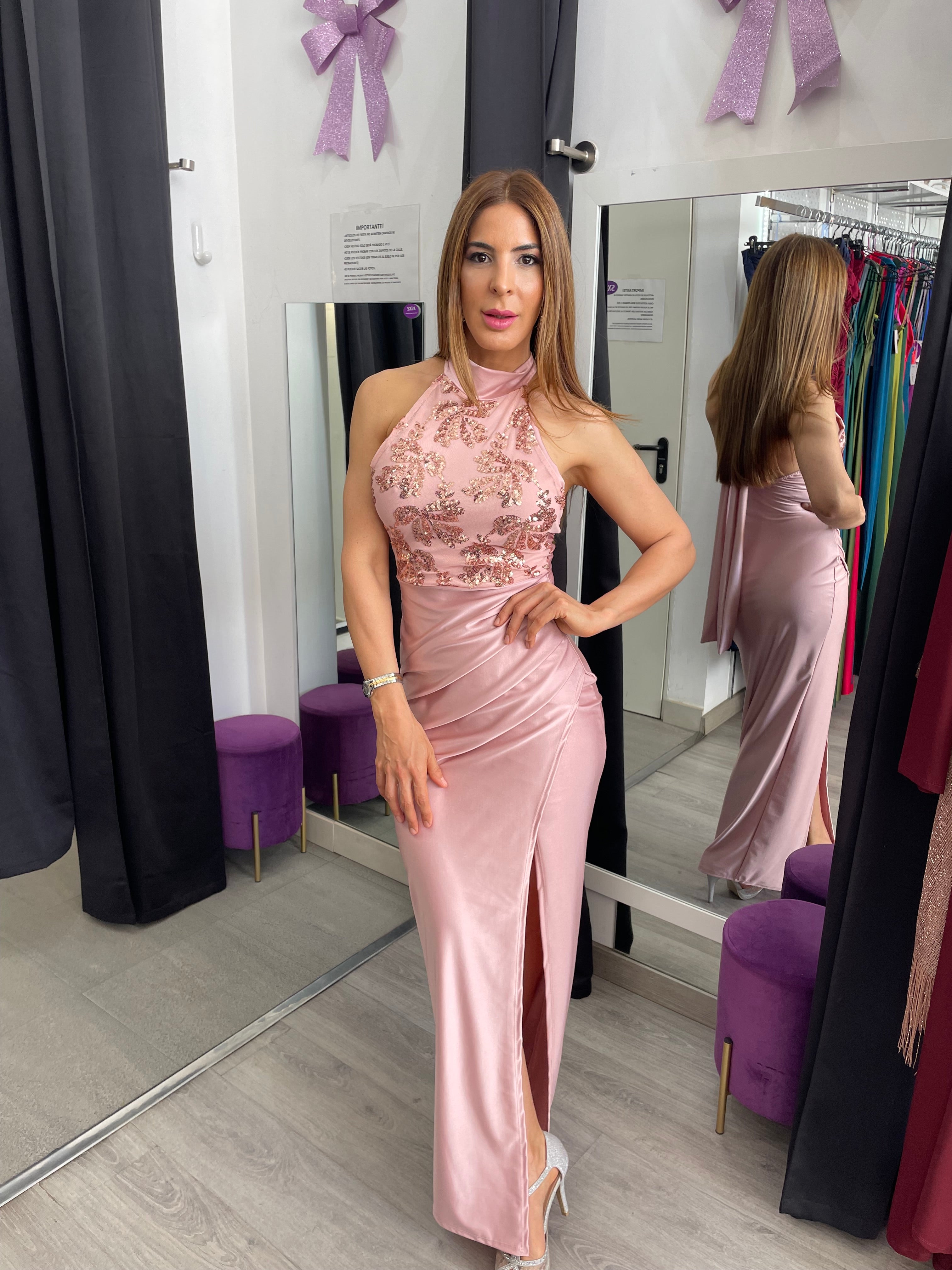 Vestido largo Gisela Rosa + colores