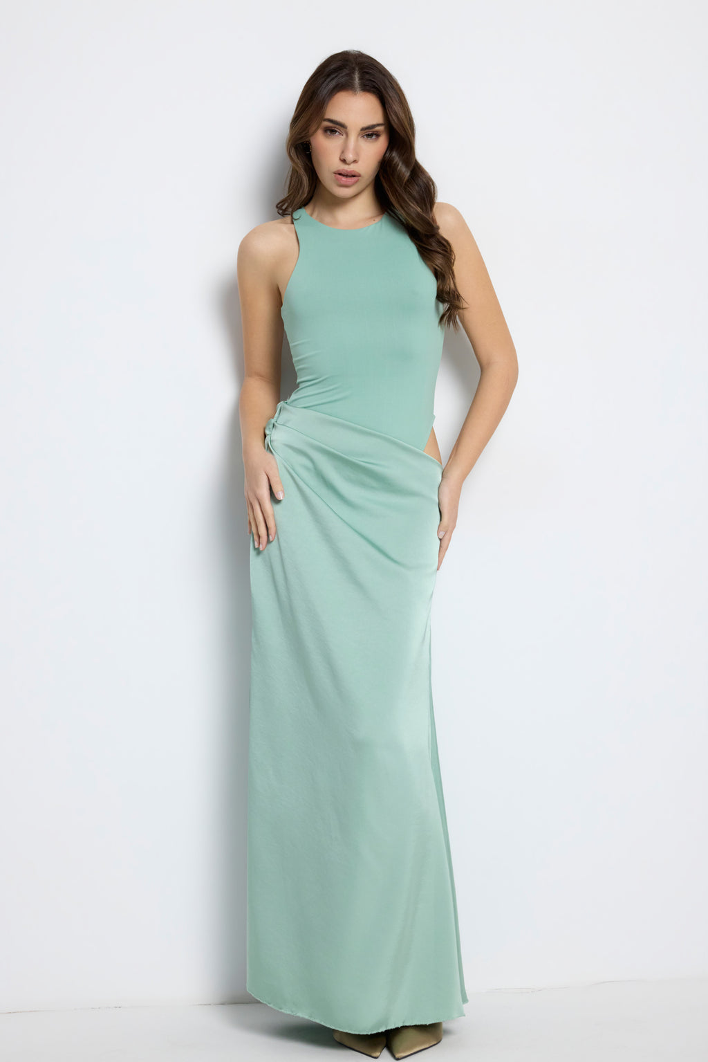 Vestido largo Aroa Menta
