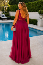 Vestido largo TG Eda Burdeos