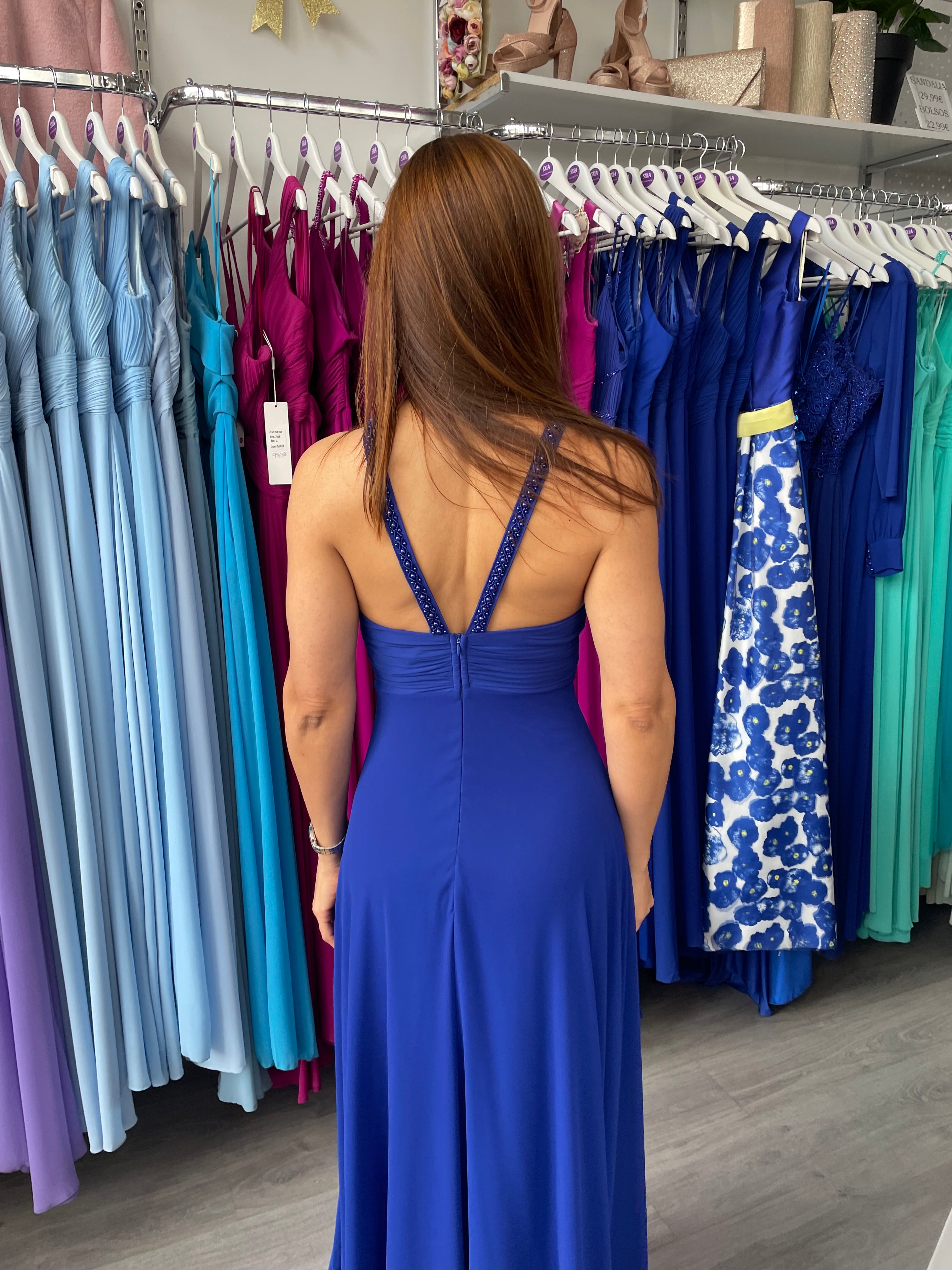 Vestido largo Suhaila azulón