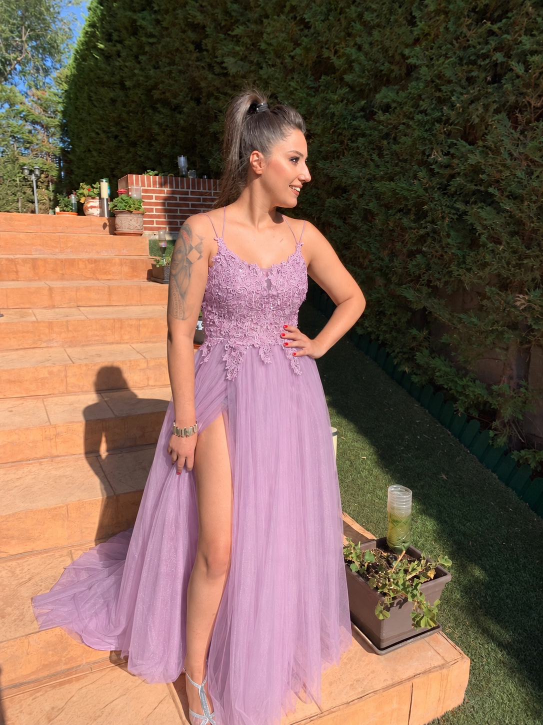 Vestido largo Miss Bliss Malva