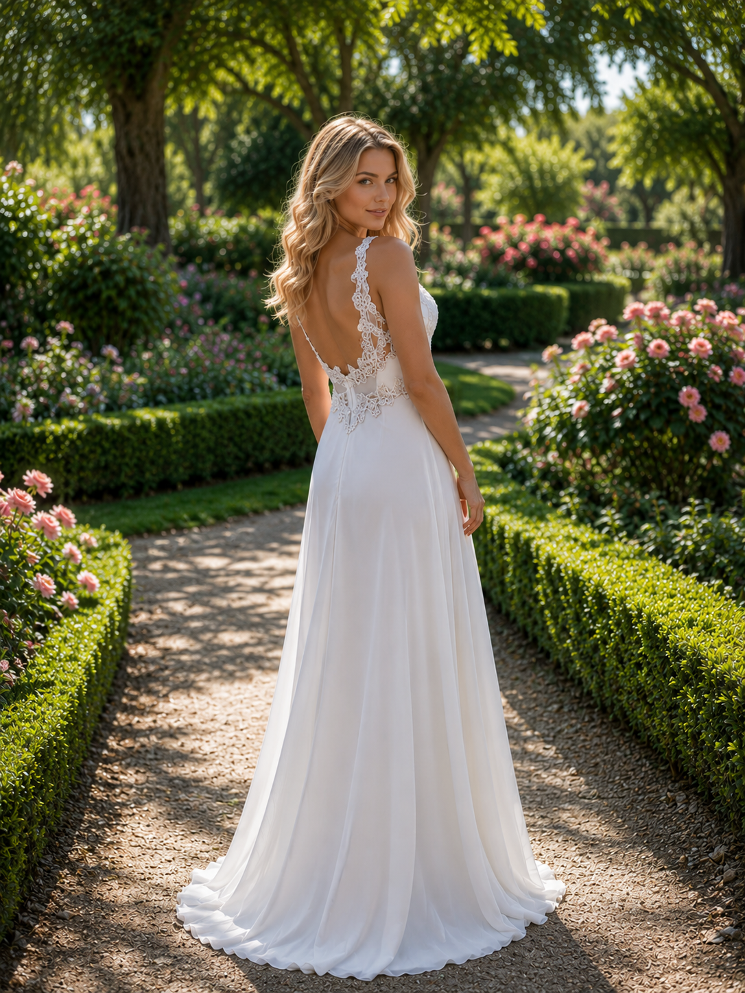 Vestido largo Eda blanco novia