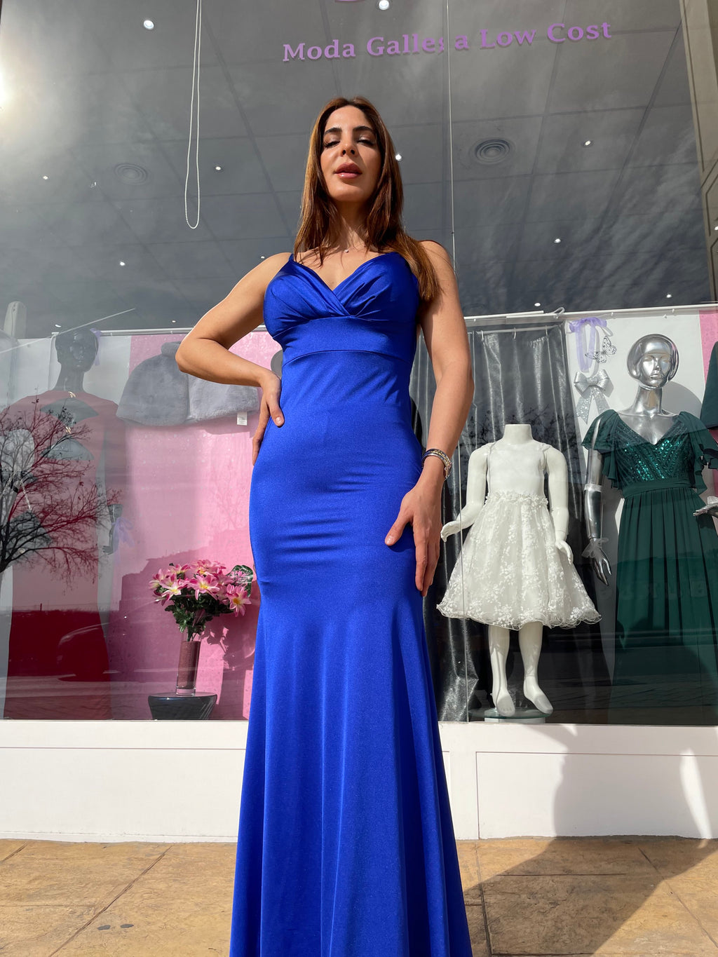 Vestido largo Cloé licra azulón  image 1