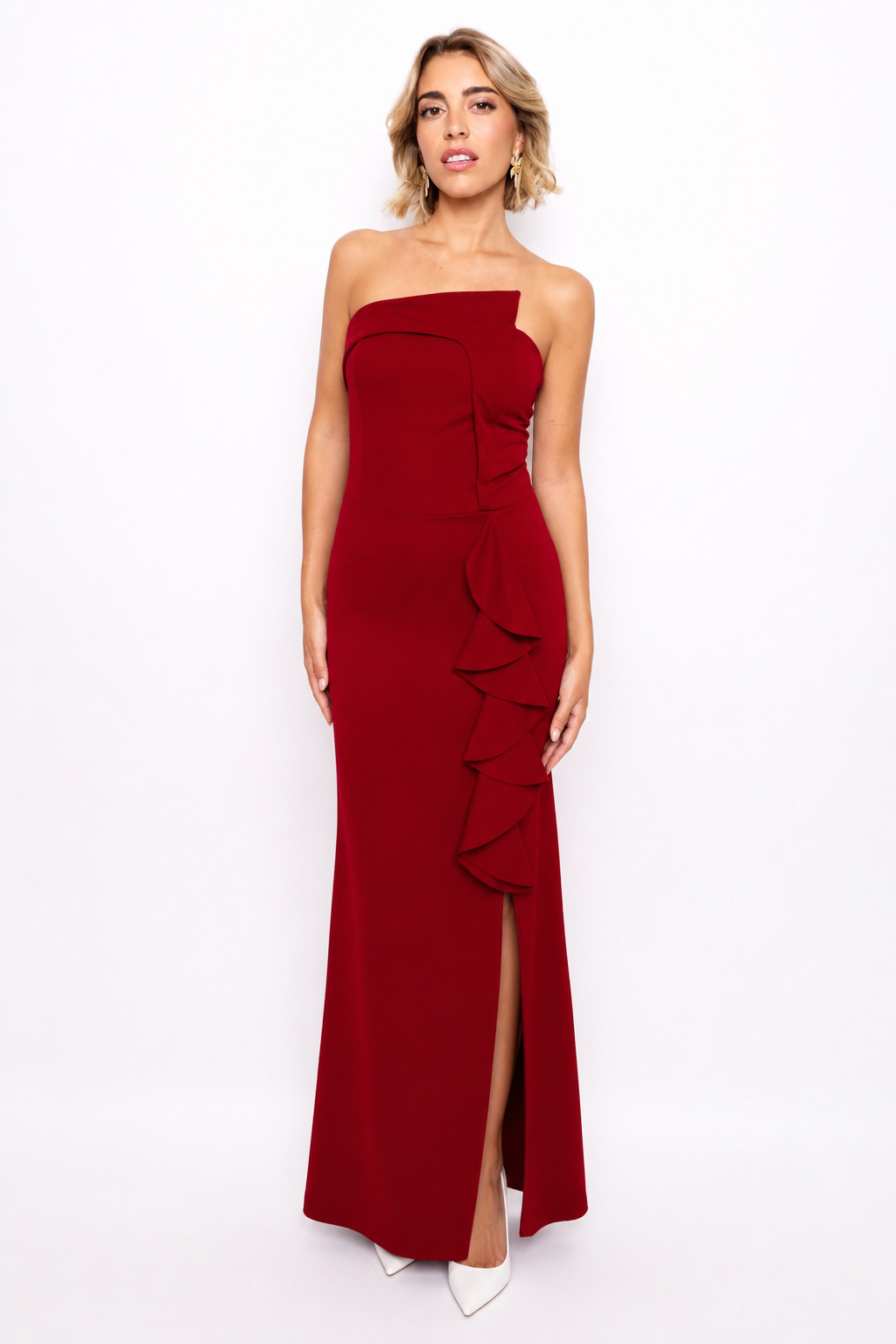 Vestido largo Margot Burdeos