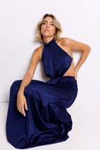 Vestido largo Kenia Marino