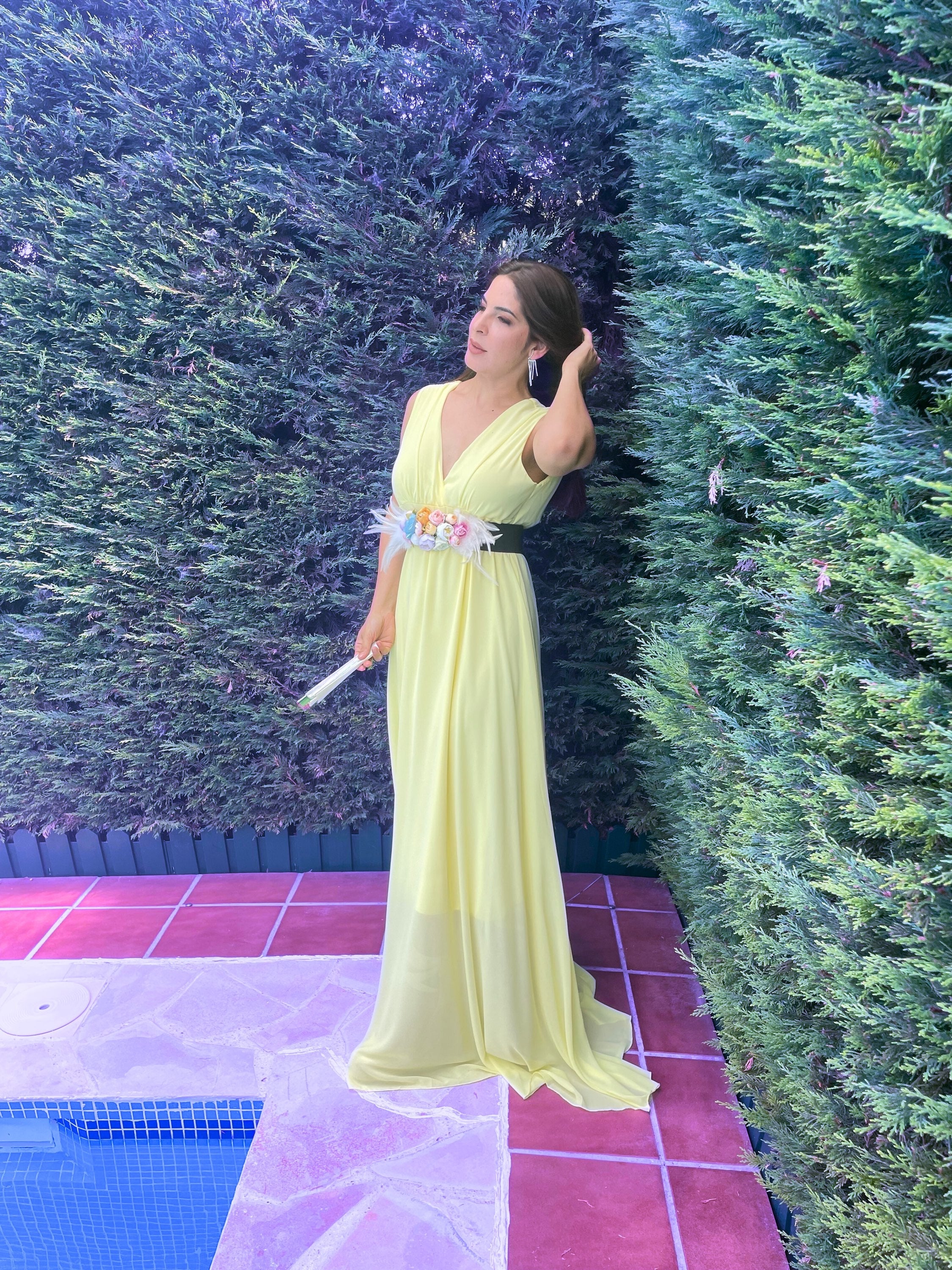 Vestido Rose amarillo limón y cereza image 3