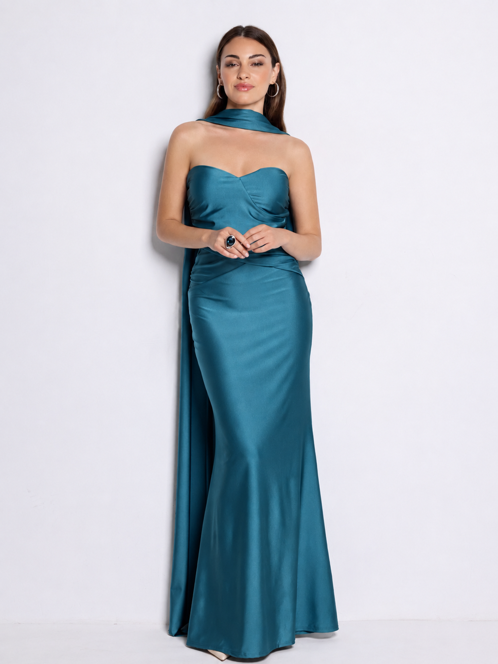 Vestido largo Beberly Petróleo