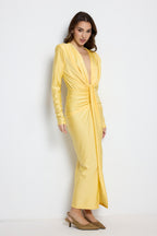 Vestido largo Alexandra manga Amarillo