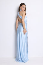 Vestido largo Denia celeste