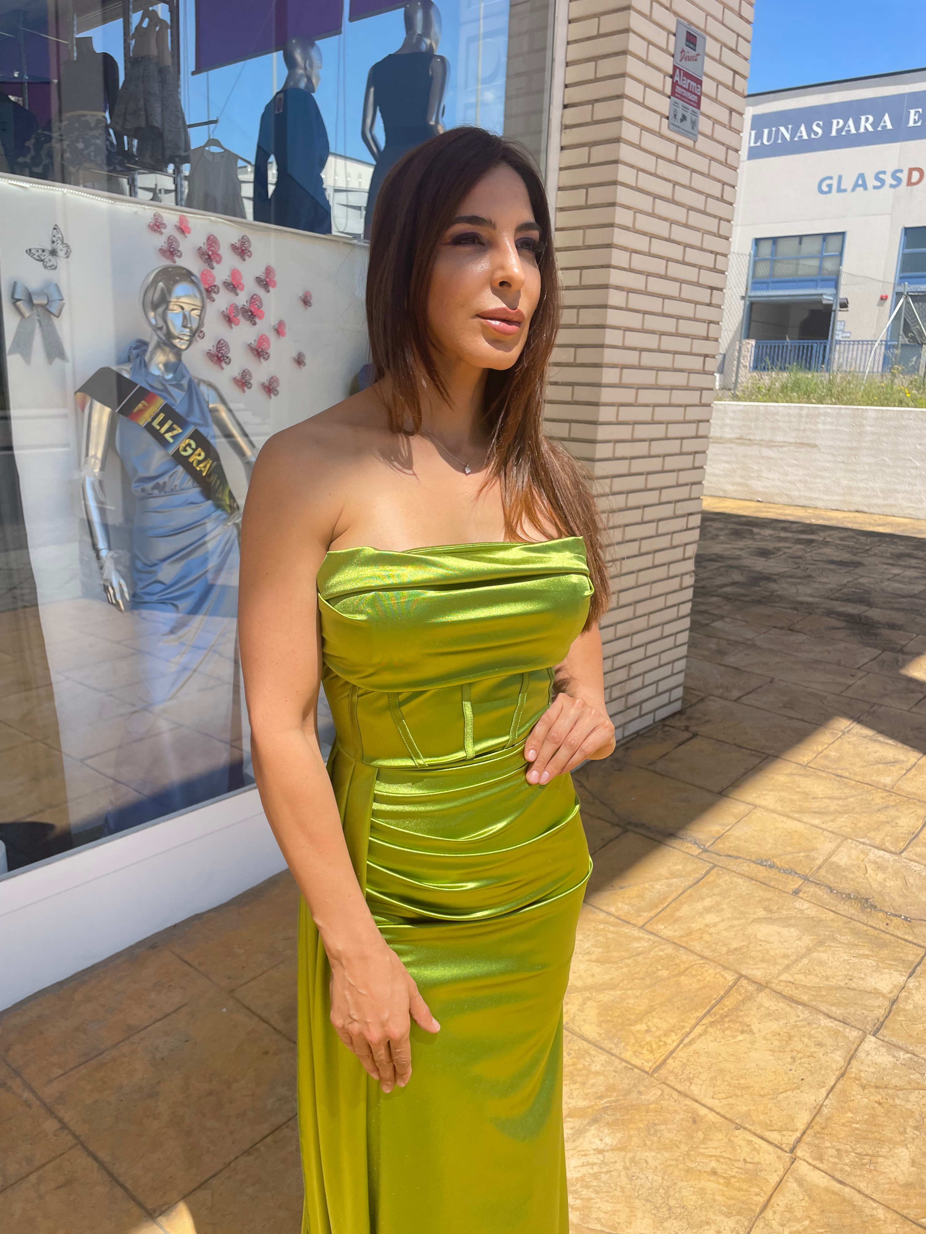 Vestido largo Dafne pistacho image 4