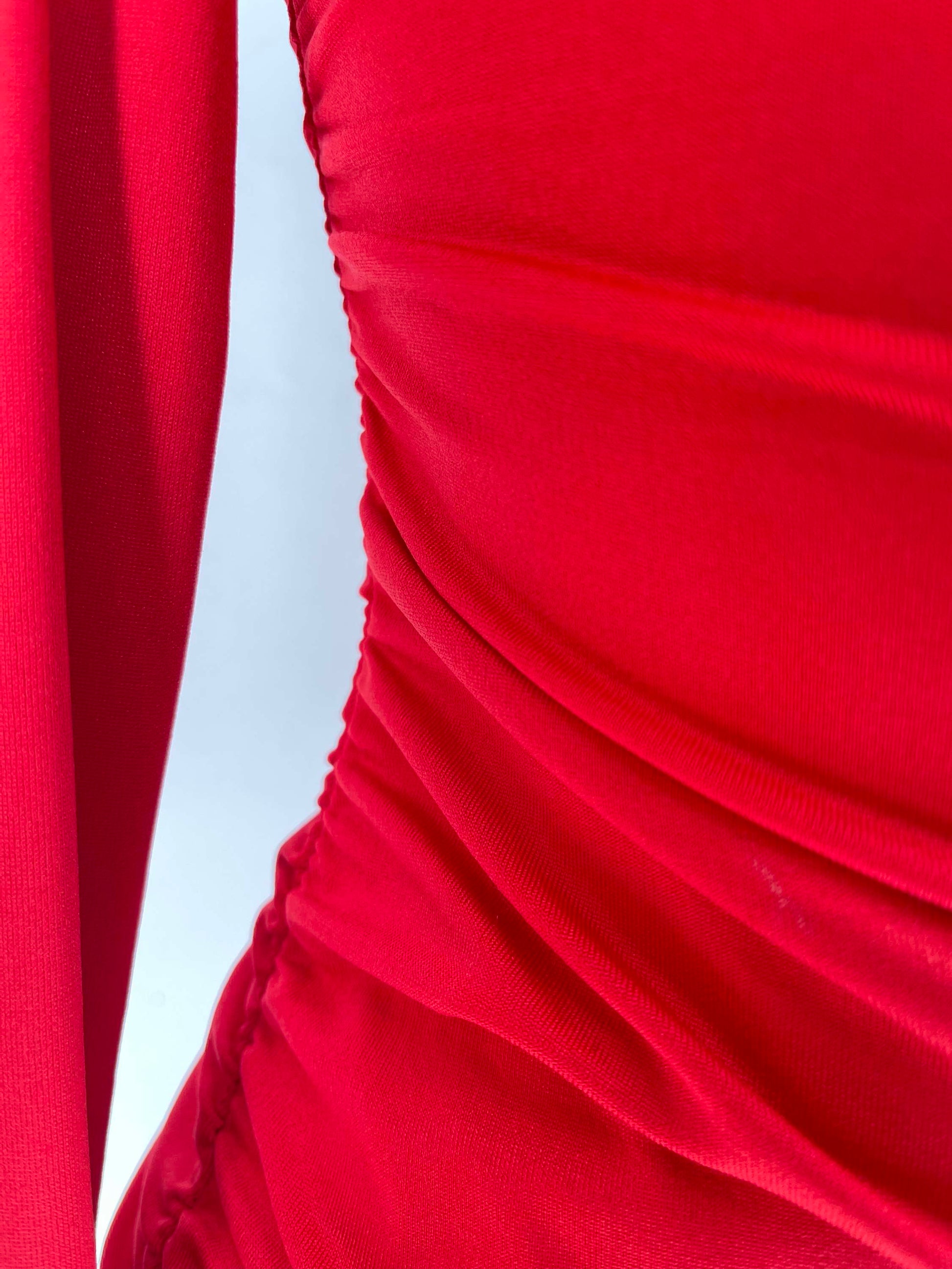 Vestido corto Shadow Gris y Rojo image 7