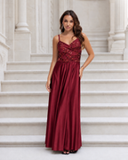 Vestido largo Belha Burdeos