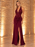 Vestido largo Sky Burdeos