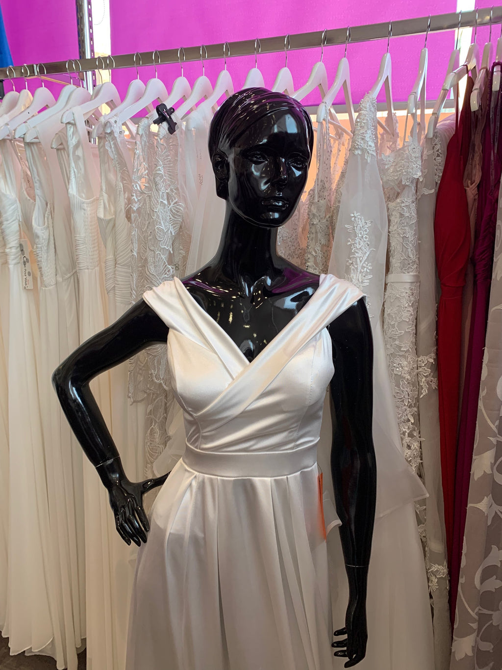 Vestido largo Ico novia blanco y beige image 2