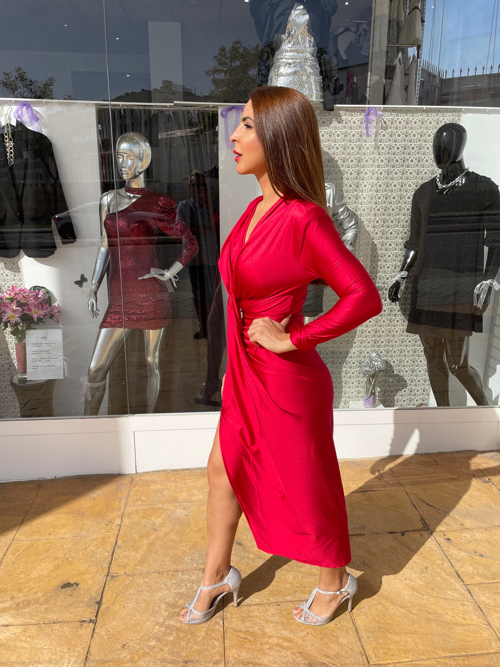 Vestido Alexandra manga Rojo image 14