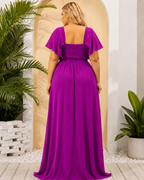 Vestido largo Roxana curvy buganvilla