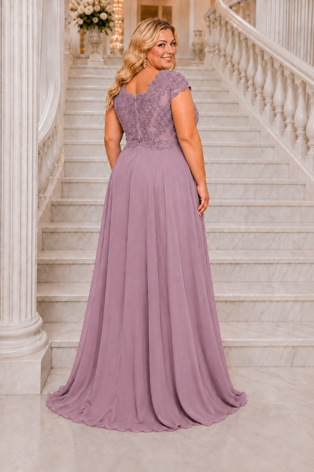 Vestido largo TG Italia Rosa malva