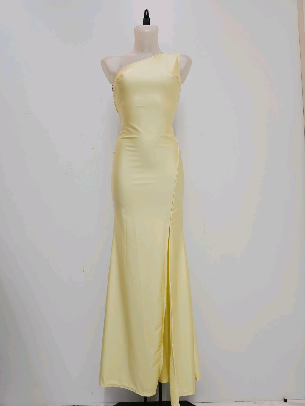 Vestido largo Emilia amarillo y matcha