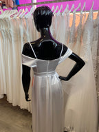 Vestido largo Ico novia blanco y beige image 4