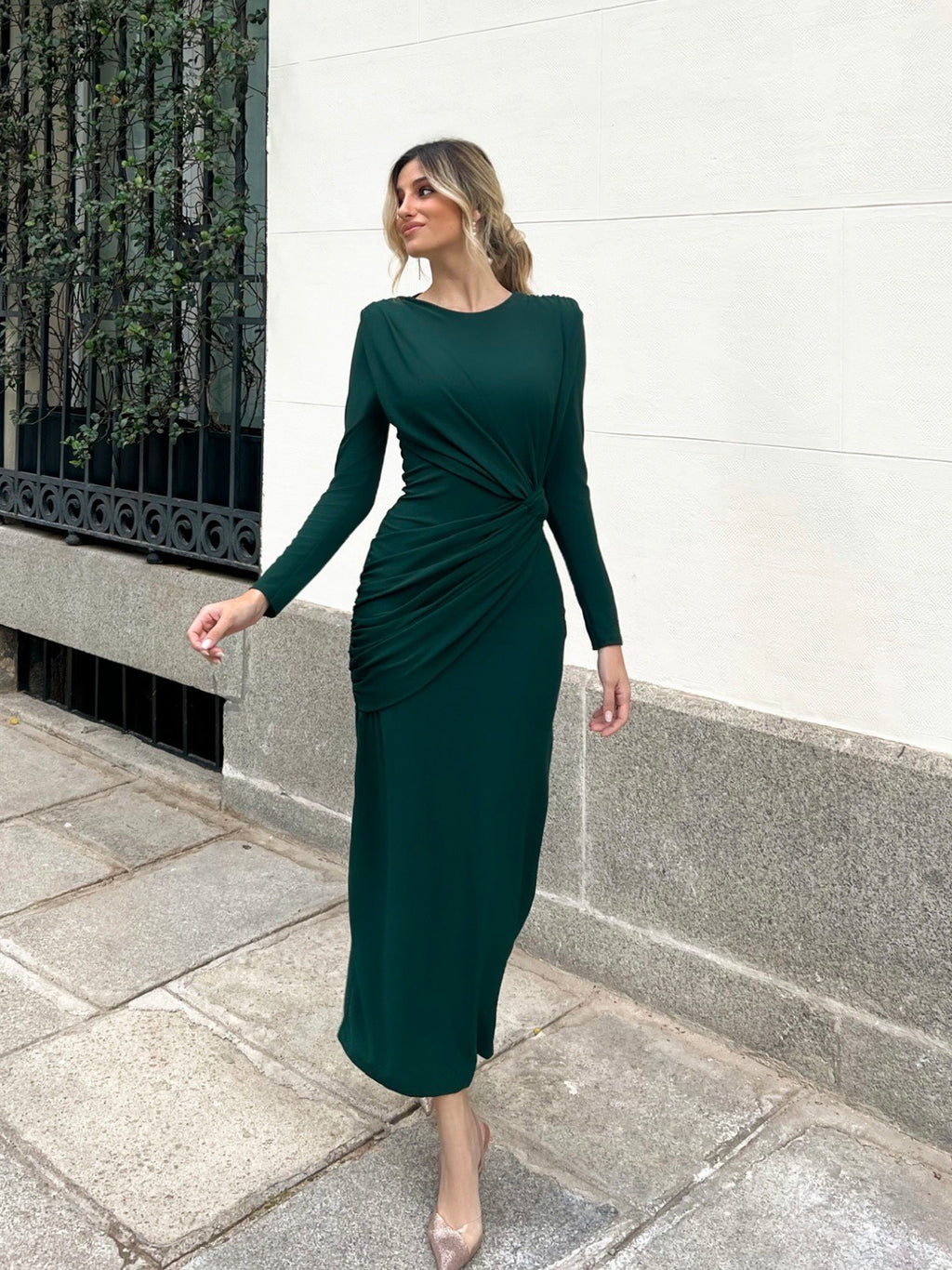 Vestido largo Kai manga larga botella