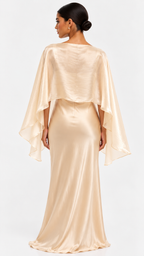 Capa organza satinada Champán